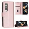 Per Samsung Galaxy Z Fold4 Custodia per telefono pieghevole in pelle con fibbia e texture in vitello con cuciture (oro rosa)