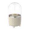 Organizer per cosmetici, grande capacità, girevole, antipolvere, da tavolo (argento latte)