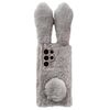Per Samsung Galaxy S21 Ultra 5G Custodia per telefono in TPU con simpatico coniglietto di peluche (grigio chiaro)