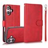 Per iPhone 16 Custodia in pelle con retro magnetico staccabile 2 in 1 con texture in vitello (rosso)