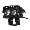 12W Motorcycle Spotlight High Bright Two Color Modified External Waterproof LED Lens Headlight(Flashing - 2 Wire)