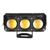 35W Motorcycle Spotlight Dual Color LED Headlight Triple Eye Waterproof Headlight, Model: Straight Bright-Near White+Far White (3 Wires)