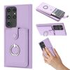 Per Samsung Galaxy S23 Ultra 5G Litchi Texture Disegno Carta Borsa Anello Custodia per Telefono (Viola)