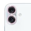 Per iPhone 16/16 Plus 9H Point Drill Camera Lens Protector Ring (Rosa)