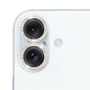 Per iPhone 16/16 Plus 9H Point Drill Camera Lens Protector Ring (Argento)