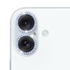 Per iPhone 16/16 Plus 9H Point Drill Camera Lens Protector Ring (blu)