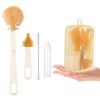 Set di spazzole per biberon portatili in silicone, spazzola da viaggio per la pulizia (bianco)