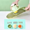 Tritatutto da cucina per frutta e verdura con protezione per le mani, per affettare patate e cetrioli, stile: set da 3 lame