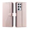 Per Samsung Galaxy S21 Ultra 5G Voltage Custodia per telefono in pelle ultrasottile a pois (oro rosa)