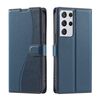 Per Samsung Galaxy S21 Ultra 5G Voltage Custodia per telefono in pelle ultrasottile a pois (blu)