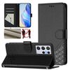 Per Samsung Galaxy S21 Ultra 5G Custodia per telefono in pelle con stampa a nido d'ape RFID (nera)