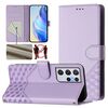 Per Samsung Galaxy S21 Ultra 5G Custodia per telefono in pelle con stampa a nido d'ape RFID (viola chiaro)