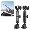 2 x set di morsetti a granchio con supporto a ventosa per auto a gamba singola (nero)