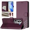 For OPPO Reno11 Pro 5G Global Honeycomb Embossing RFID Leather Phone Case(Violet)
