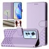 For OPPO Reno11 F 5G Global Honeycomb Embossing RFID Leather Phone Case(Light Purple)