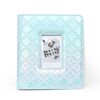 3 Inch 288 Pockets Hollowed Embroidery Line Square Album Celebrity Small Card Photo Large Capacity Card Album(Light Blue)