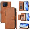 Per Asus ROG Phone 8 / 8 Pro Multi-Card Slots Zipper Wallet Custodia in pelle per telefono (marrone)