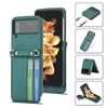 Per Samsung Galaxy Z Flip4 POLA Light Custodia in pelle per telefono con slot per carte di lusso (verde)