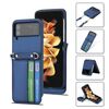 For Samsung Galaxy Z Flip4 POLA Light Luxury Card Slots Leather Phone Case(Blue)
