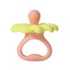 Dentiera per neonati in silicone a forma di fiore, lenitiva e rinforzante, bollibile (arancione e giallo)