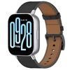 For Redmi Watch 5 Active / Watch 5 Lite Press Button 22mm Leather Watch Band(Black)