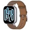 For Redmi Watch 5 Active / Watch 5 Lite Press Button 22mm Leather Watch Band(Brown)