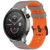 Per Amazfit Watch 22mm Hollow Three Rows Hole Two Color Silicone Watch Band (Grigio+Arancione)