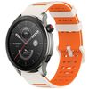Per Amazfit Watch 22mm Hollow Three Rows Hole Two Color Silicone Watch Band (Starlight+Orange)