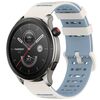 Per Amazfit Watch 22mm Hollow Three Rows Hole Two Color Silicone Watch Band (Starlight+Blue)