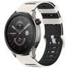 Per Amazfit Watch 22mm Hollow Three Rows Hole Two Color Silicone Watch Band (Starlight+Nero)