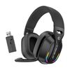 Cuffie da gioco wireless Bluetooth RGB montate sulla testa Bluetooth 5.4 con trasmettitore (nero)