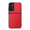 Per Samsung Galaxy S21 Ultra 5G Custodia per telefono antiurto magnetica in pelle Litchi con copertura completa (rossa)