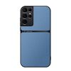Per Samsung Galaxy S21 Ultra 5G Custodia per telefono antiurto magnetica in pelle Litchi a copertura totale (blu)