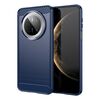 Per Huawei Mate 70 Custodia per telefono in TPU con fibra di carbonio e texture spazzolata (blu)