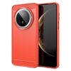 Per Huawei Mate 70 Pro / 70 Pro+ Custodia per telefono in TPU con fibra di carbonio e texture spazzolata (rosso)