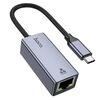 Adattatore Ethernet USB-C/Tipo-C hoco UA37 1000 Mbps a RJ45, lunghezza: 1,2 m (grigio)