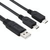 Cavo USB 2.0 maschio a 2 micro USB maschio, lunghezza: circa 30 cm