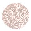 Tappetini per ciotole da tavolo, decorazioni per la casa, tovaglietta per tavolo da pranzo, sottobicchiere rotondo barocco mediterraneo in plastica PVC isolante cavo (oro rosa)