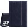 Per Samsung Galaxy S21 Ultra 5G Frosted Business Case magnetica Ribaltamento orizzontale cuoio dell'unità di elaborazione con il supporto e slot per scheda e cordino (nero)