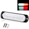 DC12V-24V / 18W Spia lampeggiante stroboscopica di emergenza per camion per auto 6 LED Luci laterali ultrasottili (bianco + rosso)