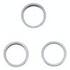 Per iPhone 14 Pro Max 3PCS Fotocamera Posteriore Obiettivo di Vetro Metallo Esterno Protector Hoop Ring (Grigio)