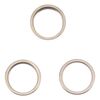 Per iPhone 14 Pro Max 3PCS Fotocamera posteriore Lente in vetro Protezione esterna in metallo Anello a cerchio (oro)