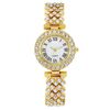 Orologio al quarzo da donna con diamanti modello romano, colore: oro