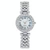 Orologio al quarzo da donna con diamanti modello romano, colore: argento