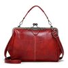 036 Borsa a tracolla regolabile in pelle con fibbia vintage (rossa)