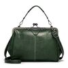 036 Borsa a tracolla regolabile in pelle con fibbia vintage (verde)