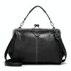 036 Borsa a tracolla regolabile in pelle con fibbia vintage (nera)