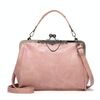 036 Borsa a tracolla regolabile in pelle con fibbia vintage (rosa)