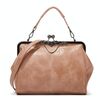 036 Borsa a tracolla regolabile in pelle con fibbia vintage (albicocca)