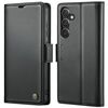 Per Samsung Galaxy S24 CaseMe 023 Custodia per telefono in pelle antifurto con fibbia a farfalla Litchi Texture RFID (nero)
